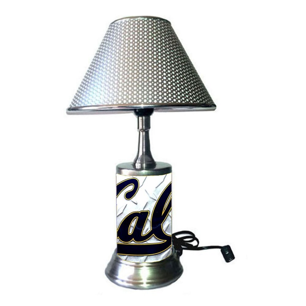 Cal, UC Berkeley lamp with chrome finish shade, NCAA